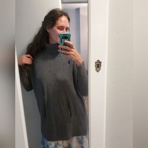 Garnet Hill Cashmere and Wool Grey Women's Sweater with Pocket size M/L